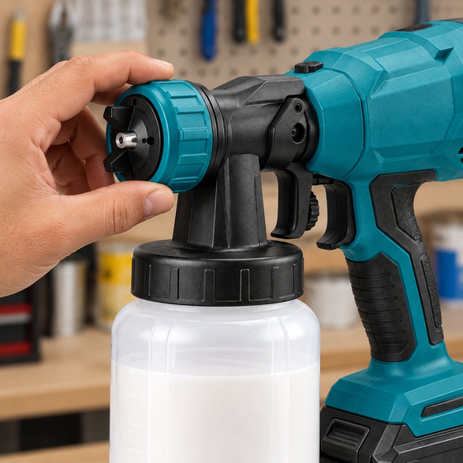 Hand turning the spray pattern control