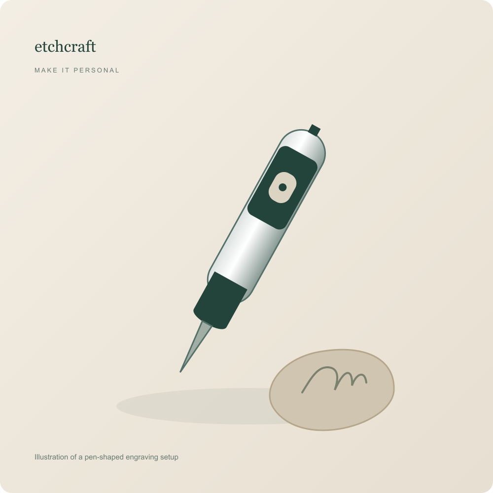 Etchcraft pen-shaped engraving setup — illustration