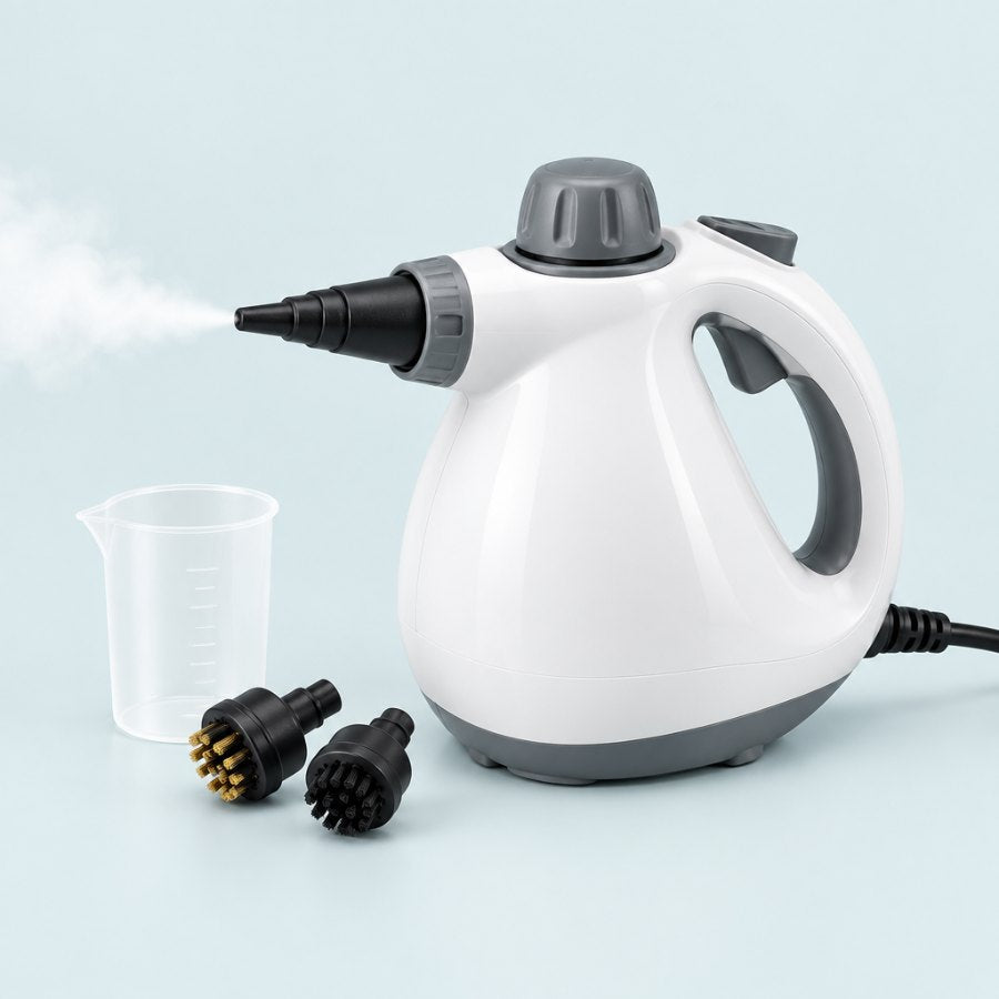 Cleanerwise handheld steam cleaner on a plain background