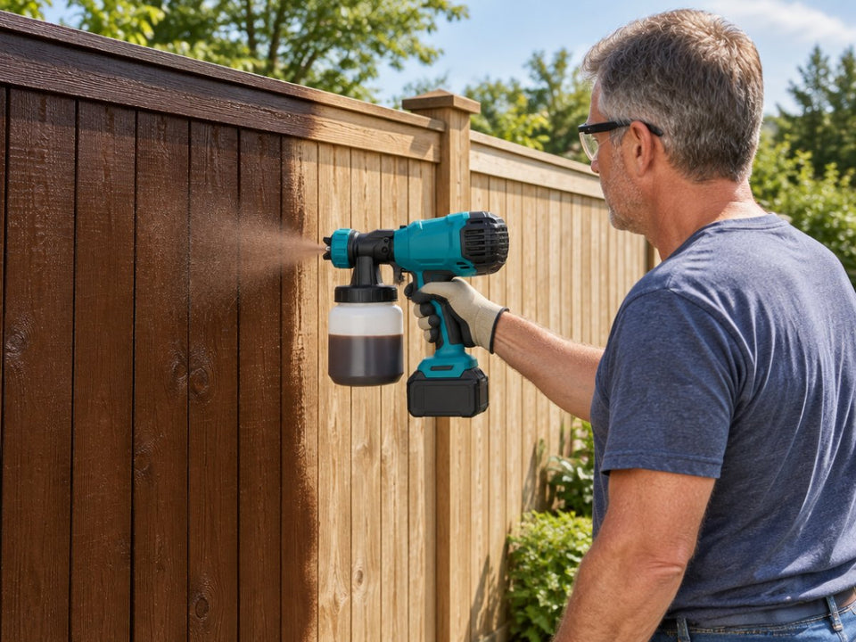 Painting a backyard fence with Sprayerly
