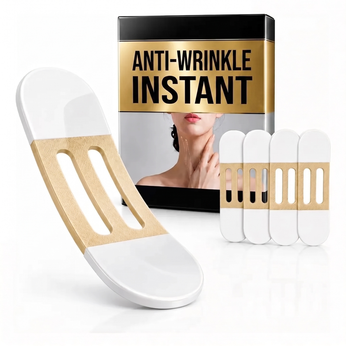 Invisible Neck & Jawline Lift Strips - Instant Contour Effect - 60 Strips + Hairstyle Guide