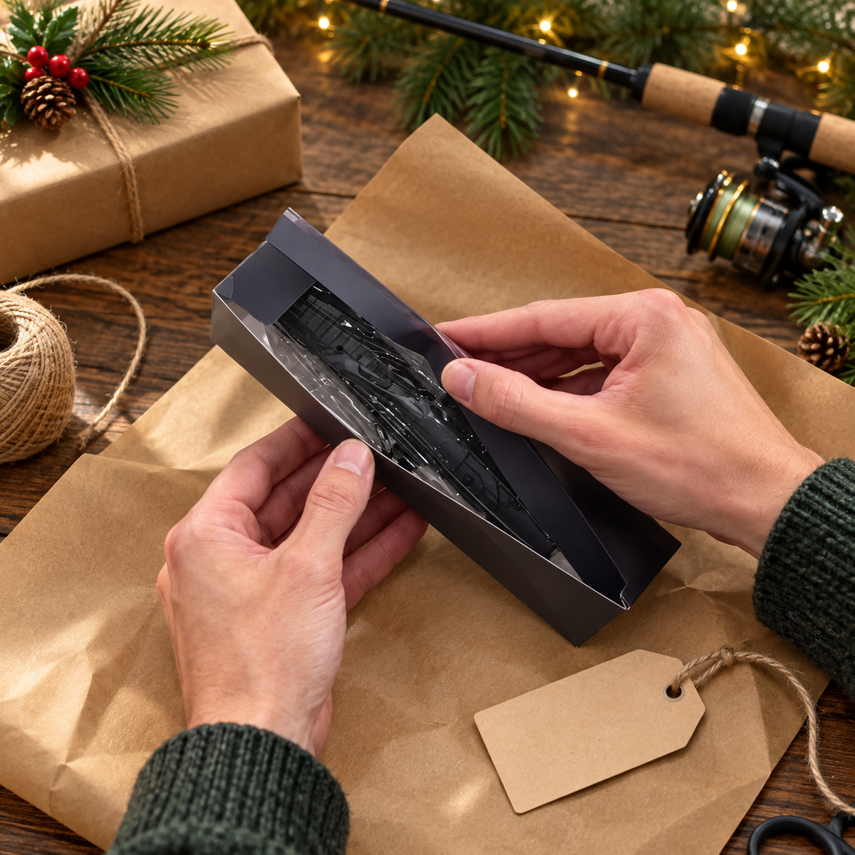24 day fishing tackle advent calendar — editorial context illustration