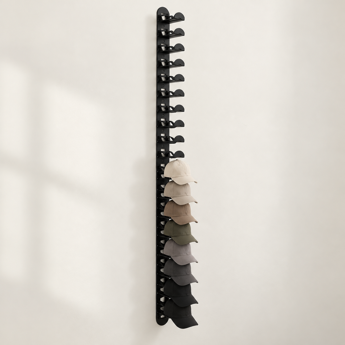 adhesive wall hat organizer rack — illustrative image