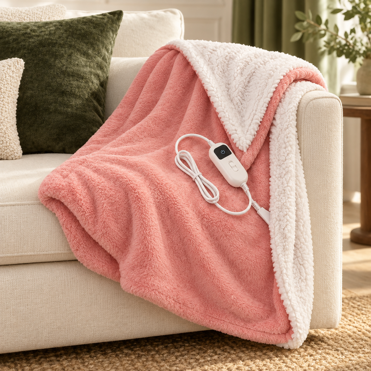 hearthrow electric heated throw blanket — illustrative image