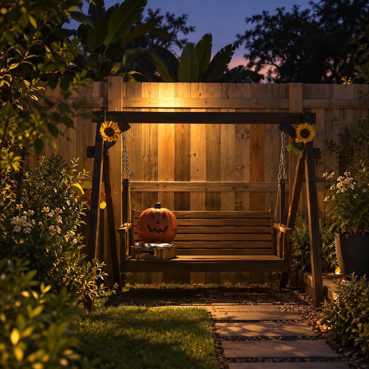 solar motion sensor outdoor wall lights — illustrative image