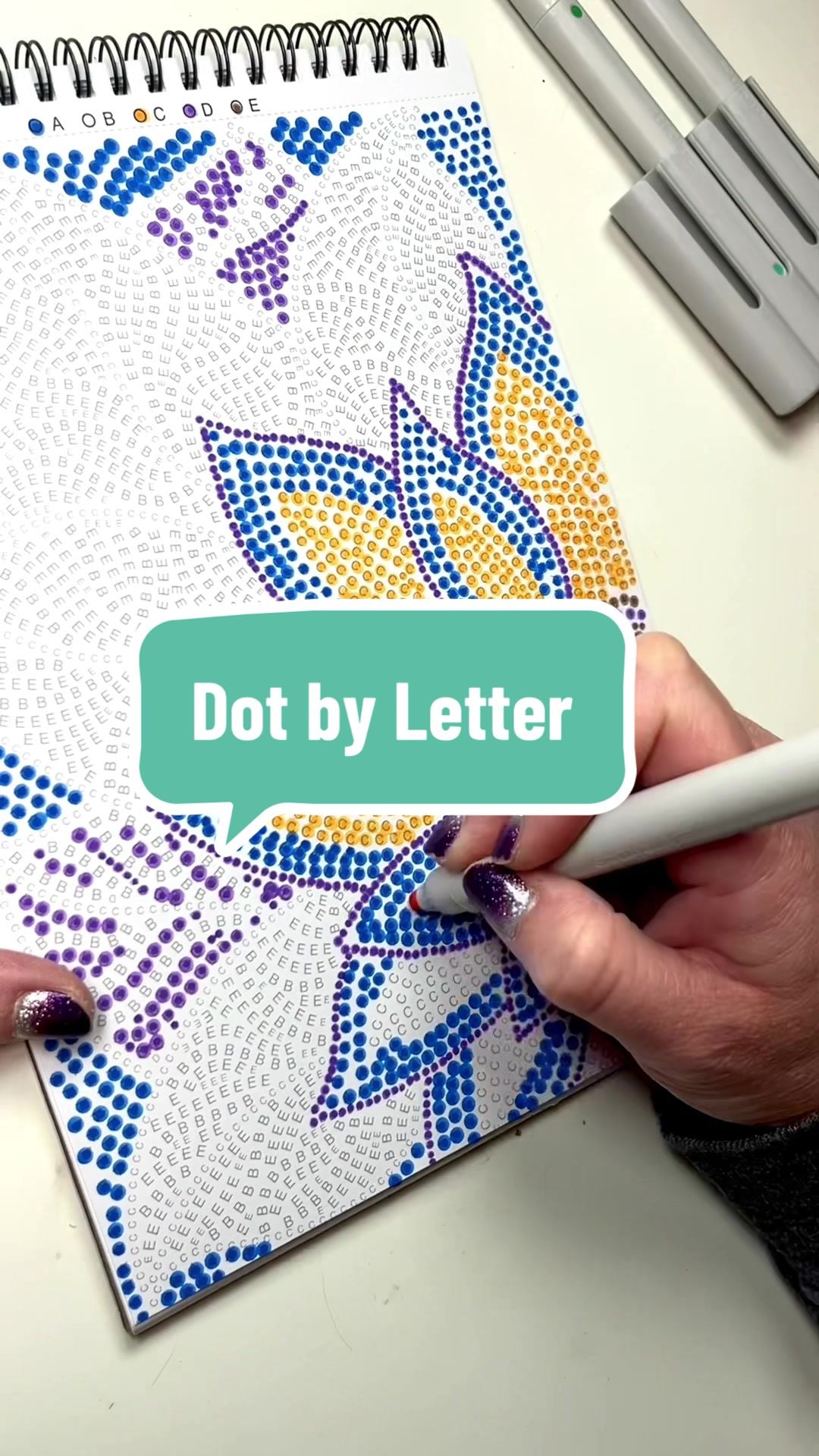 Dotwise Dot-by-letter coloring kit — product reference image
